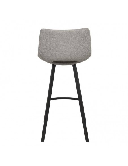 Taburete ASTON de 75,5 cm. Asiento tapizado en Gris claro y patas de metal.