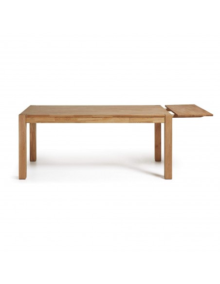 Mesa extensible ISBEL 140 (220) x 90, madera maciza de roble.