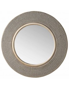 Espelho redondo BERKELEY 80, moldura prateada.