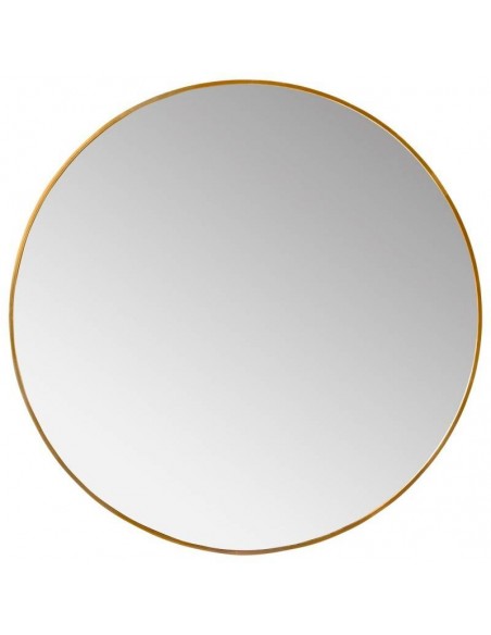 Espelho redondo PADUA 90 cm, moldura em aluminio dourada.