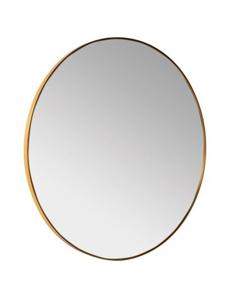 Espejo redondo PADUA 90 cm, marco en aluminio dorado.