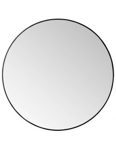 Espejo redondo PADUA 90 cm, marco en aluminio negro.