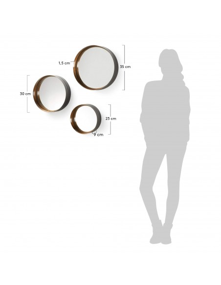 Espelhos de WILSON conjunto 3 Gold Metal