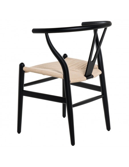 Silla ADA, MADERA haya lacada negro y asiento en enea