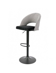 Taburete GALO, regulable, metal negro, tapizado pata de...