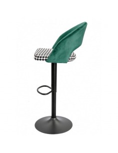Taburete GALO, regulable, metal negro, tapizado verde con... 2