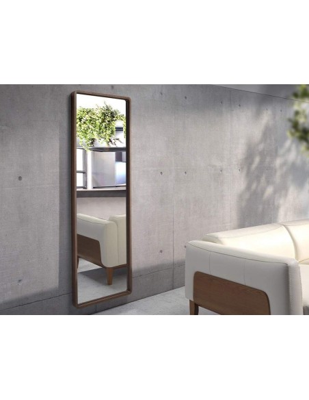 Espelho De Pé Enigma 190x60, moldura madeira nogueira