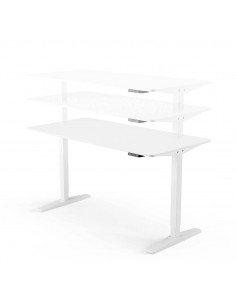 Mesa escritorio elevable FLAP 140 x 70, minimalista blanco. 2