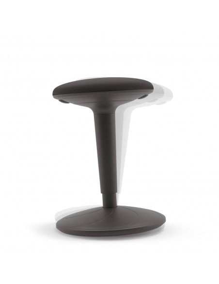 Taburete de sentada activa BONGO, polipropileno y tejido negro