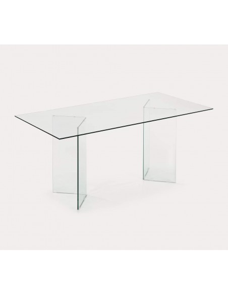 Mesa comedor Burano 200 x 120, cristal transparente