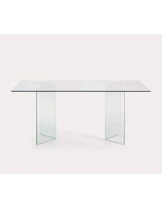 Mesa comedor Burano 200 x 120, cristal transparente