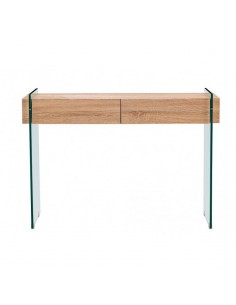 Consola GIOVANI 120 x 40. 2 cajones, madera, cristal 2