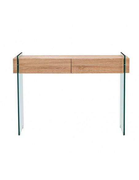 Consola GIOVANI 120 x 40. 2 gavetas, madeira, vidro