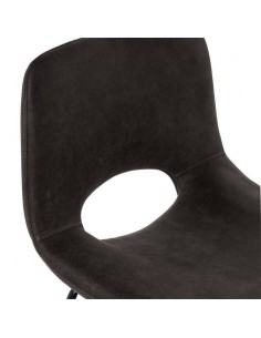 Banco ALFIE 65 cm, tecido cinza escuro, pernas em metal... 2