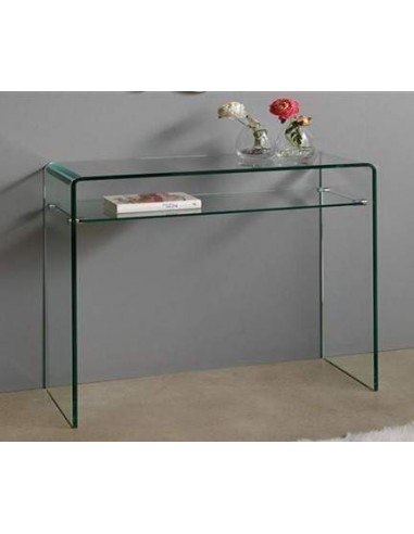 Consola minimalista Burano 80x33, cristal curvado