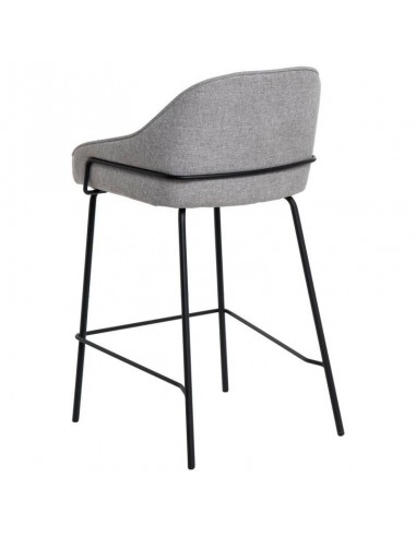 Taburete bajo ARNY 66 cm. Tapizado gris claro y...