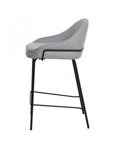 Taburete bajo ARNY 66 cm. Tapizado gris claro y...