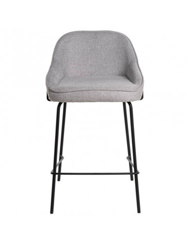 Taburete bajo ARNY 66 cm. Tapizado gris claro y...