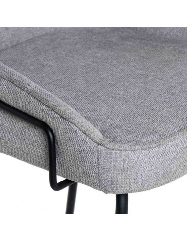 Taburete bajo ARNY 66 cm. Tapizado gris claro y...