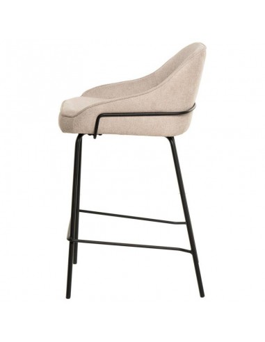 Taburete bajo ARNY 66 cm. Tapizado beige y...