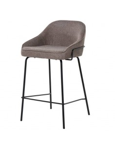 Banco bajo ARNY de 66 cm. Estofado em taupe e pes de metal.