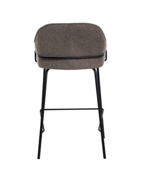 Banco bajo ARNY de 66 cm. Estofado em taupe e pes de metal.