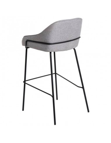 Taburete alto LOUIS 76 cm. Tapizado gris claro...