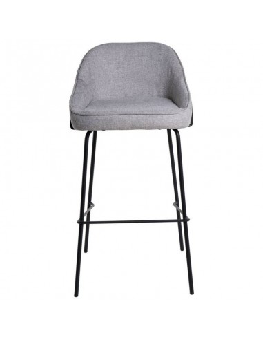 Taburete alto LOUIS 76 cm. Tapizado gris claro...