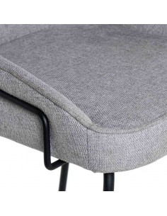 Banco alto LOUIS 76 cm. Estofamento cinza claro com pés... 2