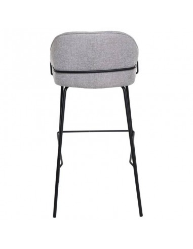 Taburete alto LOUIS 76 cm. Tapizado gris claro...