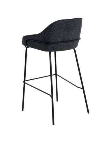 Taburete alto LOUIS 76 cm. Tapizado gris oscuro...