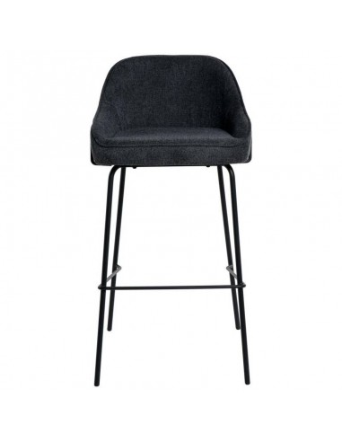 Banco alto LOUIS 76 cm. Estofamento cinza...