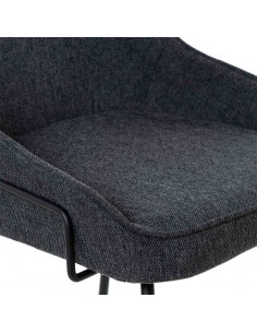 Taburete alto LOUIS 76 cm. Tapizado gris oscuro con patas... 2