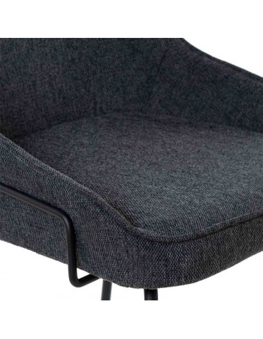 Banco alto LOUIS 76 cm. Estofamento cinza...