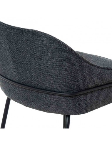 Banco alto LOUIS 76 cm. Estofamento cinza...