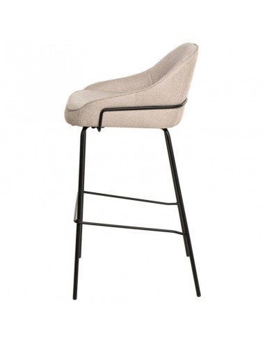 Taburete alto LOUIS 76 cm. Tapizado beige con...