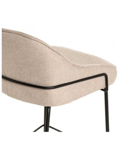Taburete alto LOUIS 76 cm. Tapizado beige con...