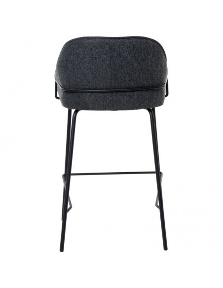 Taburete bajo ARNY 66 cm. Tapizado gris oscuro y patas de metal.