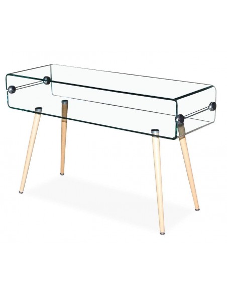 Console de vidro nomenclatura zoológica. 120x40, madeira faia