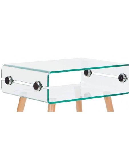 Mesa de café em vidro Roterdão 110x55, madeira de faia Mesa de café em vidro Roterdão 110x55, madeira de faia