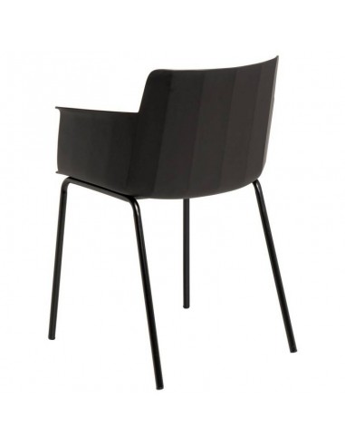 Silla con brazos DOLLY en polipropileno negro y...