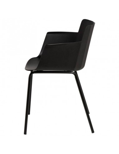 Silla con brazos DOLLY en polipropileno negro y...