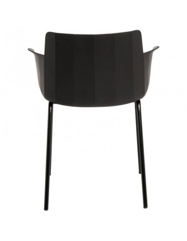 Silla con brazos DOLLY en polipropileno negro y...