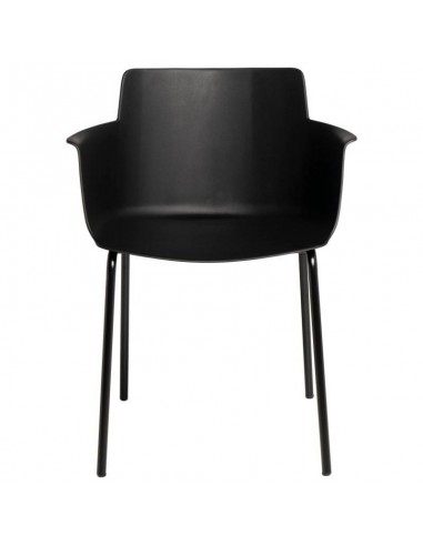 Silla con brazos DOLLY en polipropileno negro y...