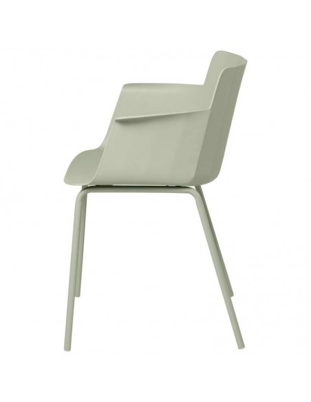 Silla con brazos DOLLY en polipropileno menta y patas de metal