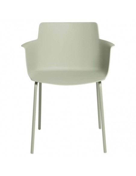 Silla con brazos DOLLY en polipropileno menta y patas de metal
