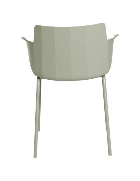 Silla con brazos DOLLY en polipropileno menta y patas de metal