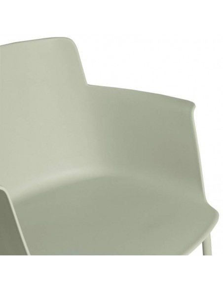 Silla con brazos DOLLY en polipropileno menta y patas de metal