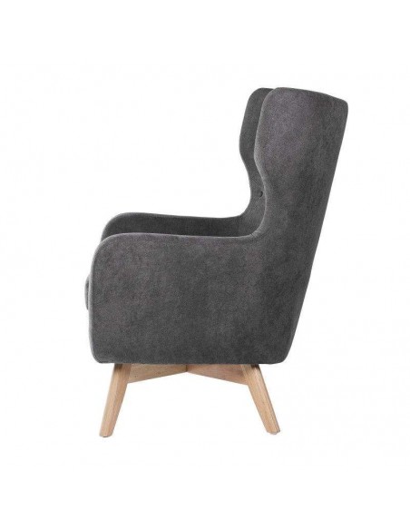 POLTRONA DE DESIGN NORDICO LISBOA, tecido, madeira