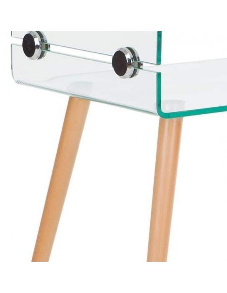 Mesa de vidro nomenclatura zoológica. 55x40, faia natural